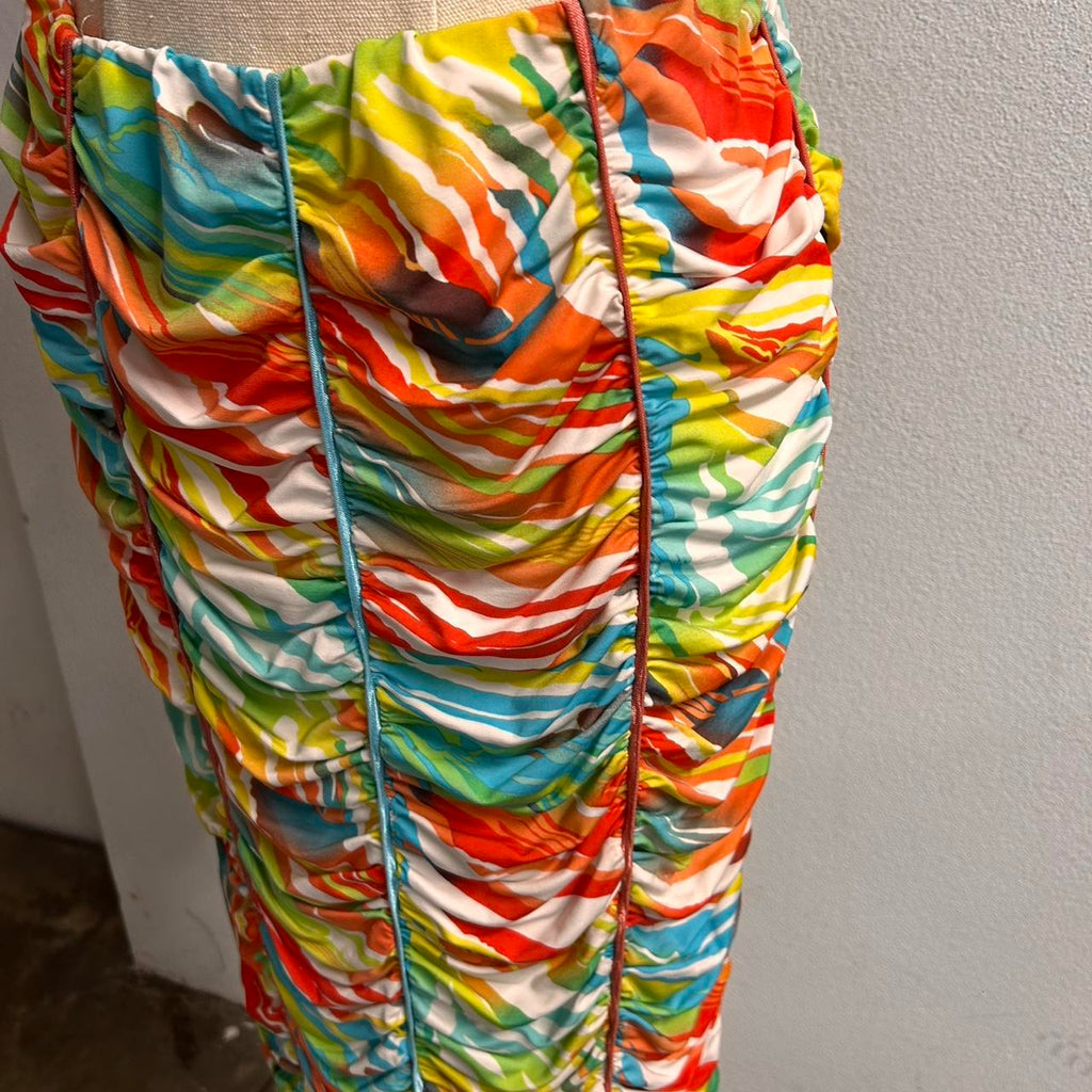 George Gross Gathered ruffled midi skirt
