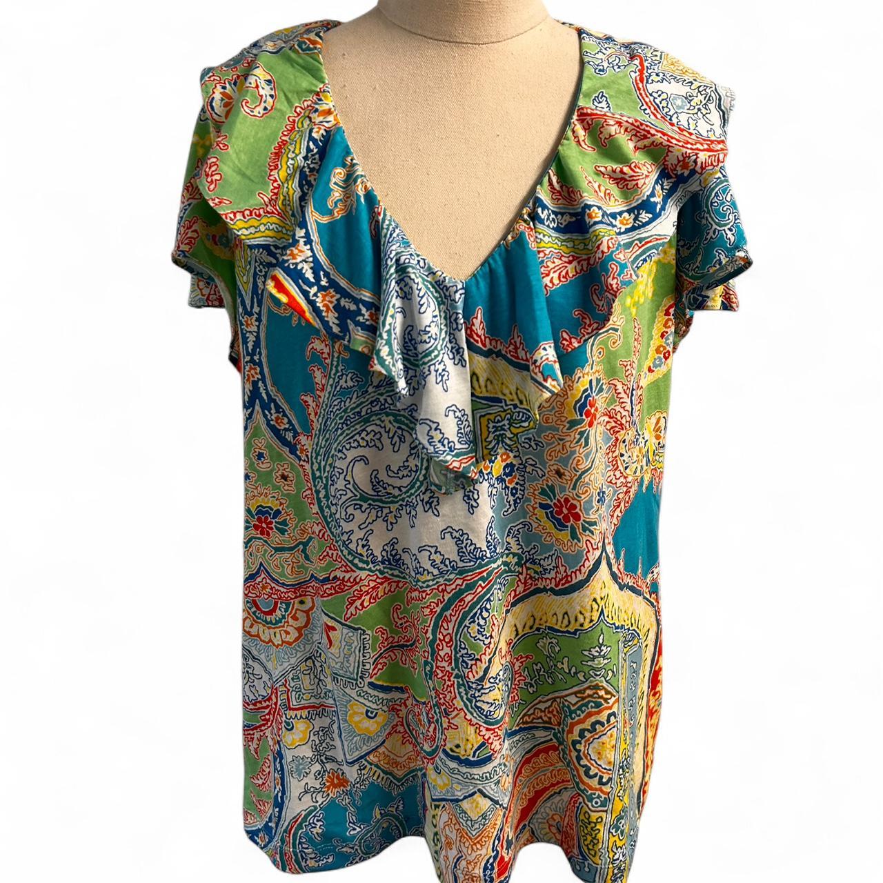 Ralph Lauren paisley ruffle top