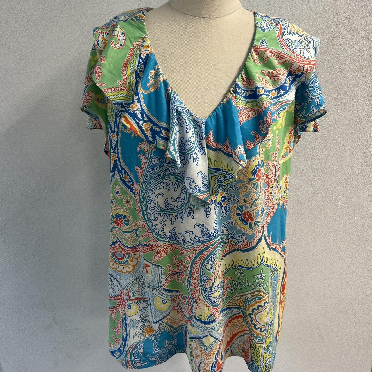 Ralph Lauren paisley ruffle top