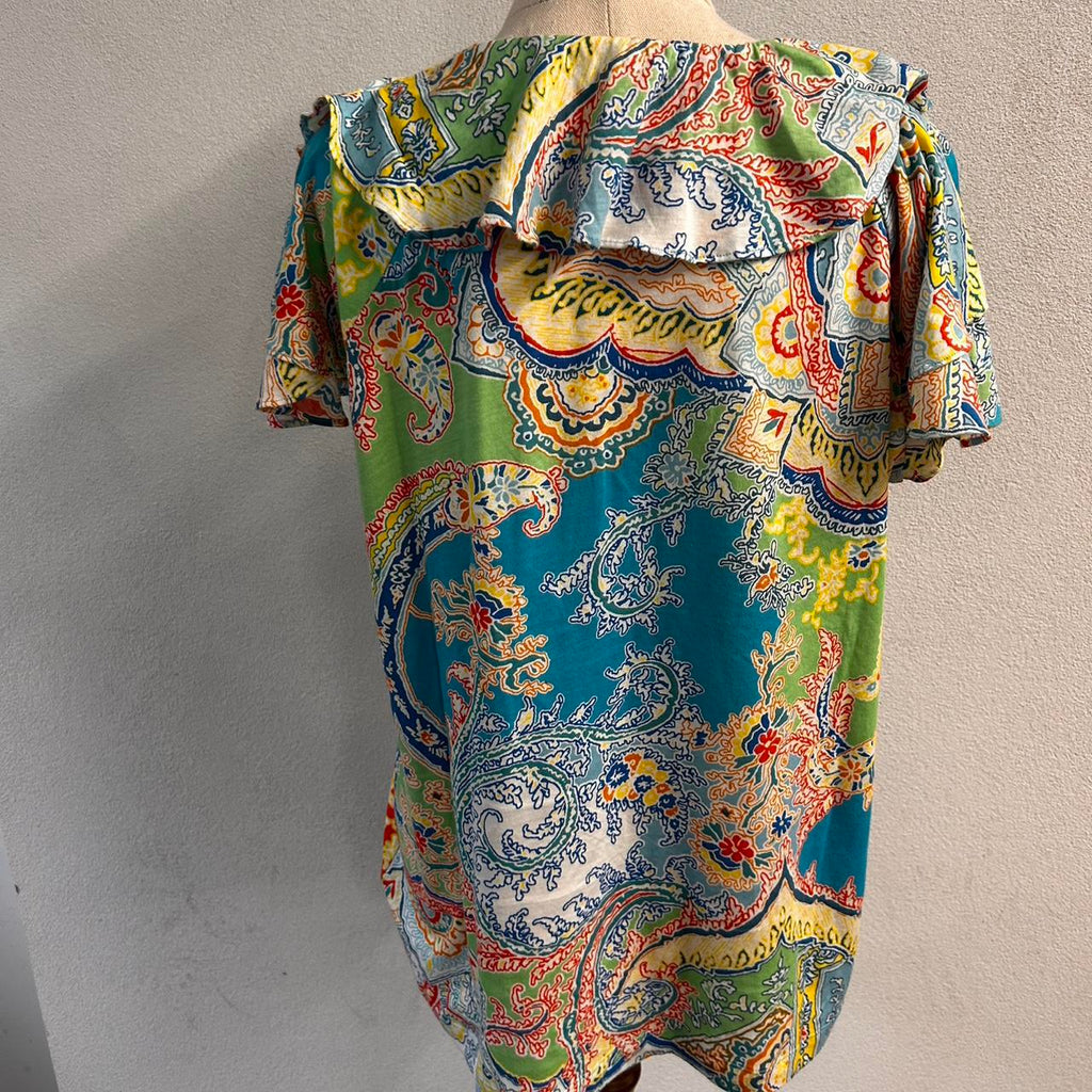 Ralph Lauren paisley ruffle top