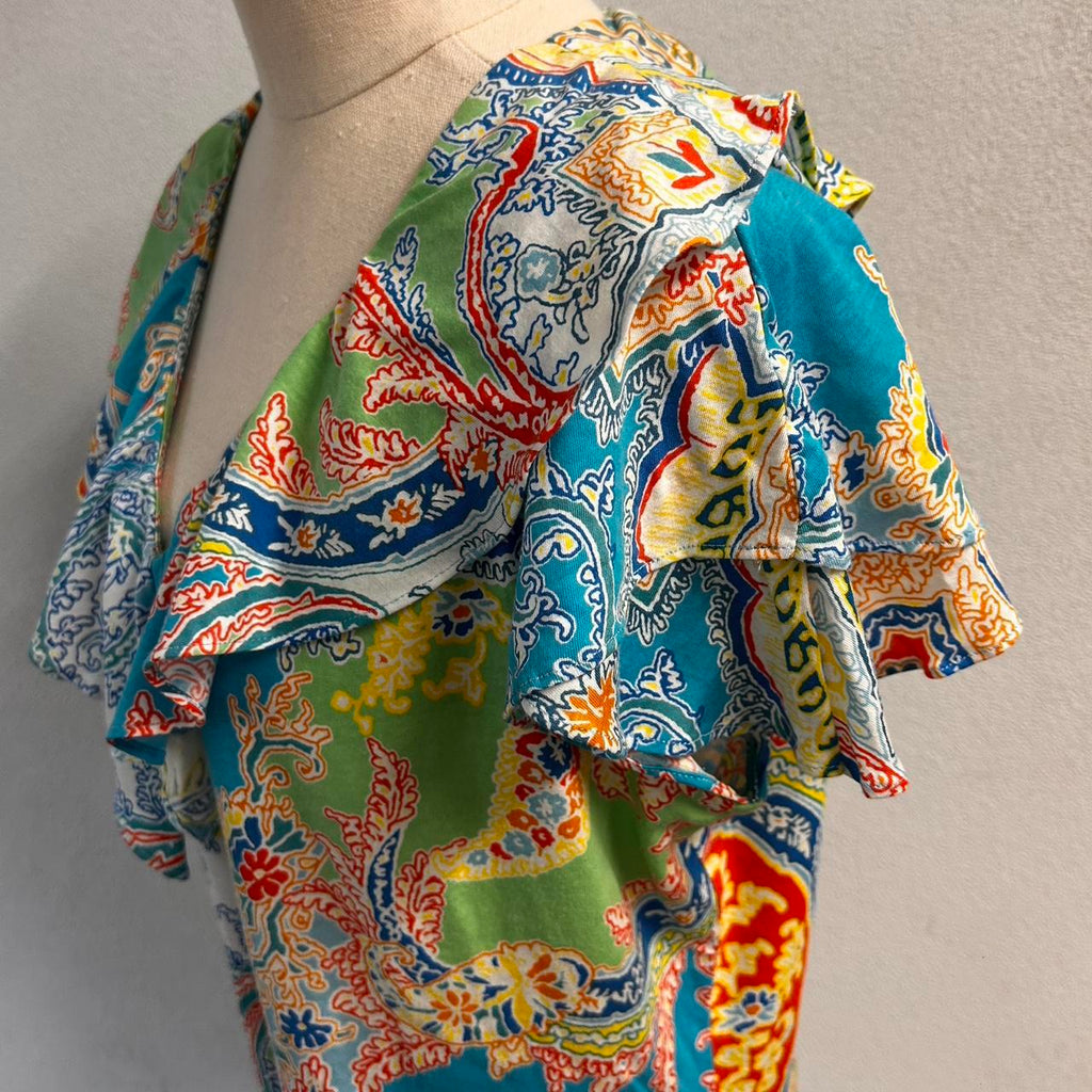Ralph Lauren paisley ruffle top