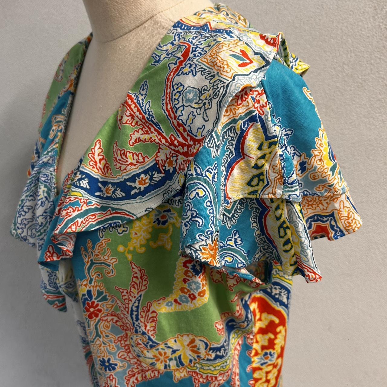 Ralph Lauren paisley ruffle top