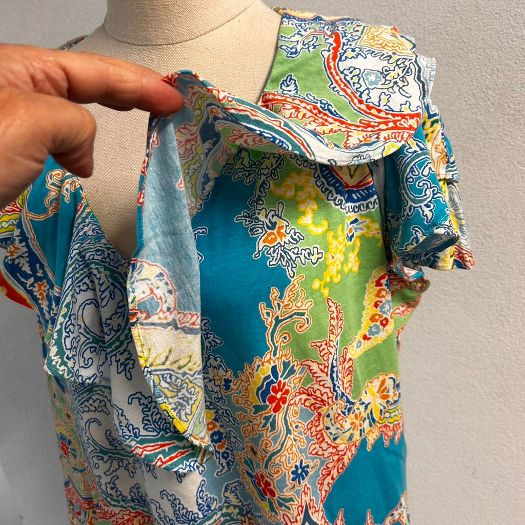 Ralph Lauren paisley ruffle top