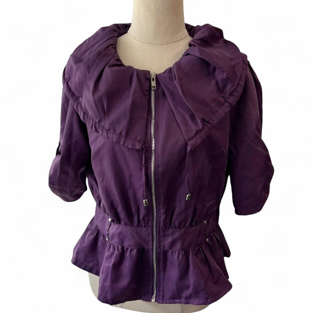 SES Burgundy Y2K Jacket Zip Up