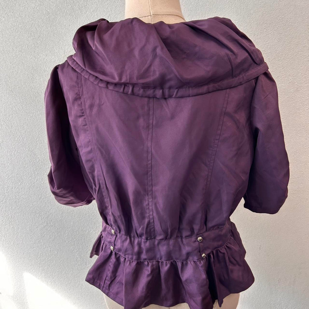 SES Burgundy Y2K Jacket Zip Up