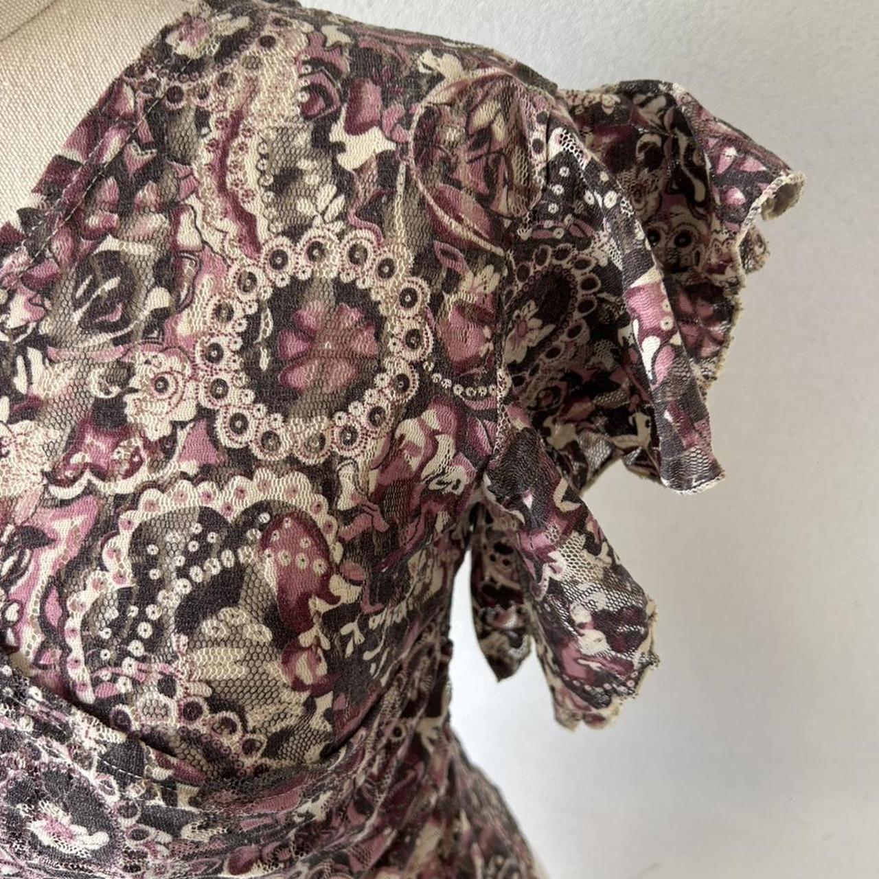 Y2k 2000’s paisley print ruffle top