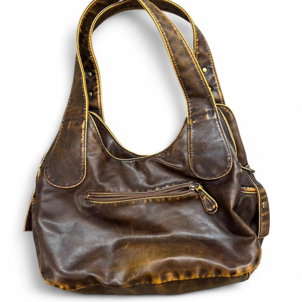 Angel kiss Y2K large distressed brown handbag