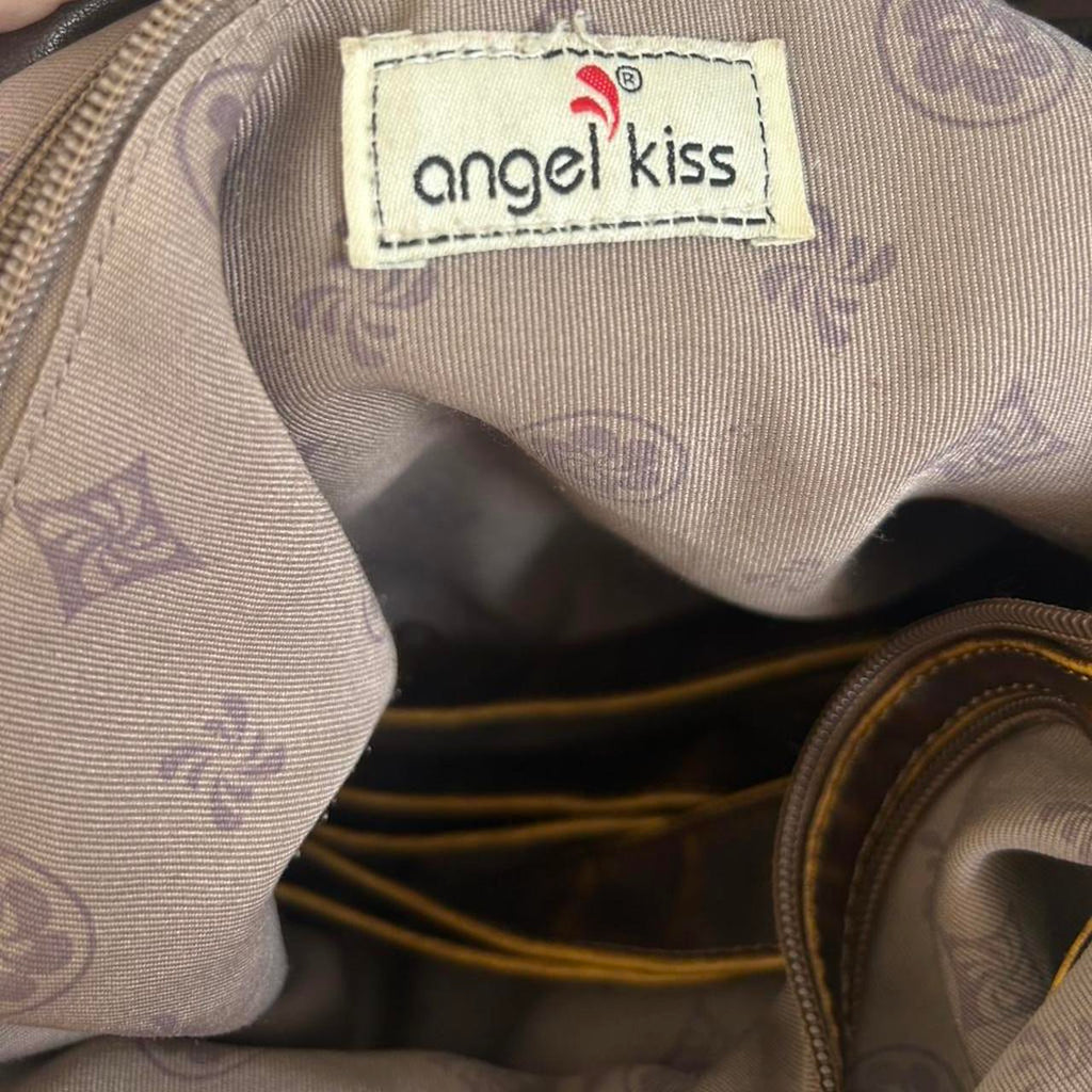 Angel kiss Y2K large distressed brown handbag