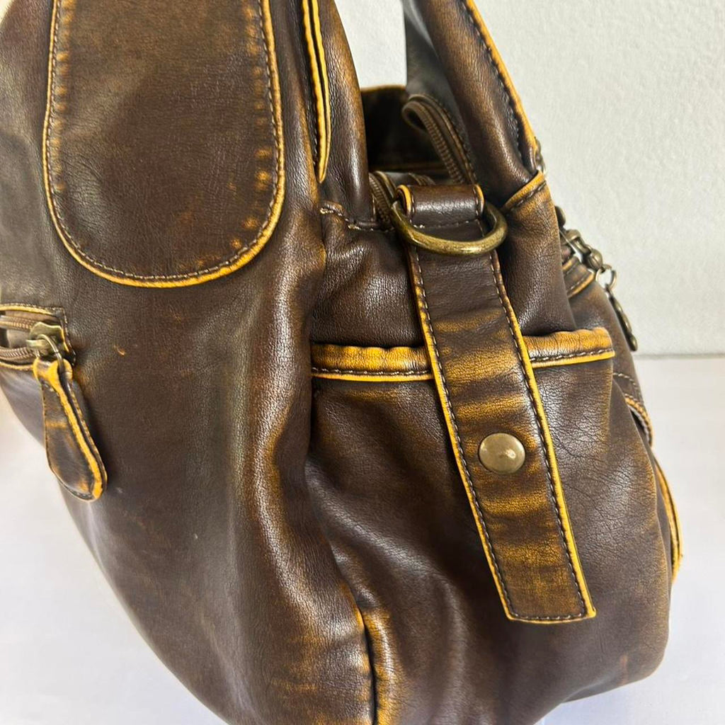Angel kiss Y2K large distressed brown handbag