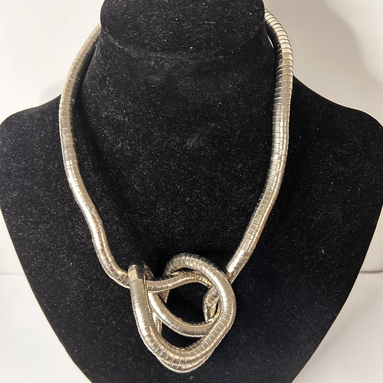 Y2K Silver snake Twist Necklace