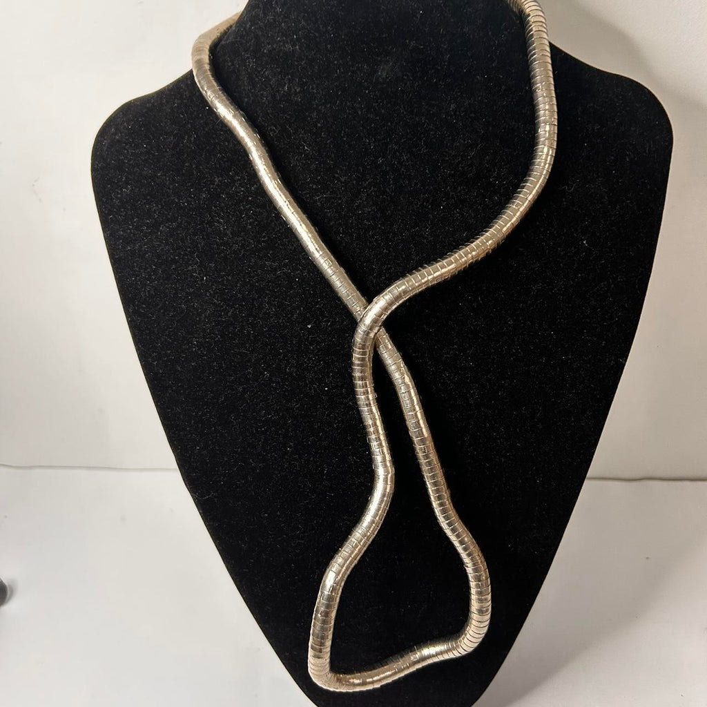 Y2K Silver snake Twist Necklace