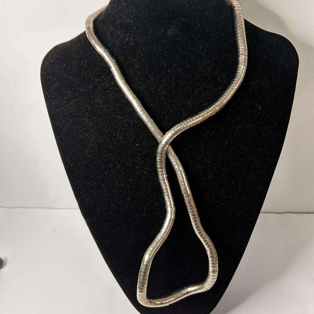 Y2K Silver snake Twist Necklace