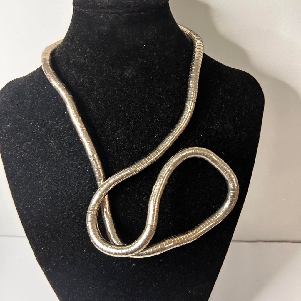 Y2K Silver snake Twist Necklace