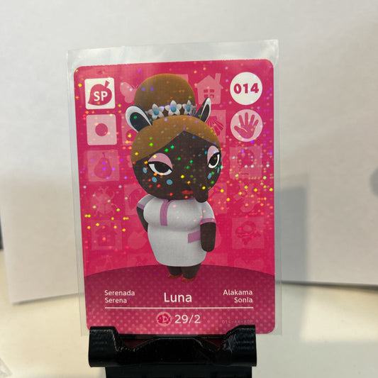 Amiibo #014 LUNA - new & UNSCANNED S1 Animal Crossing Genuine Card NEVER USED